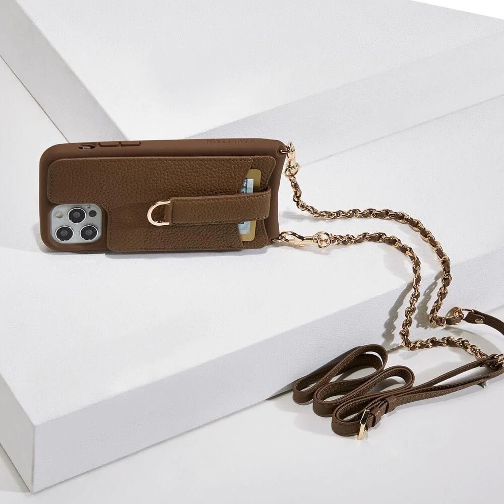 Vaultskin London Victoria Pebbled Leather Phone Case-Chain Strap🖤